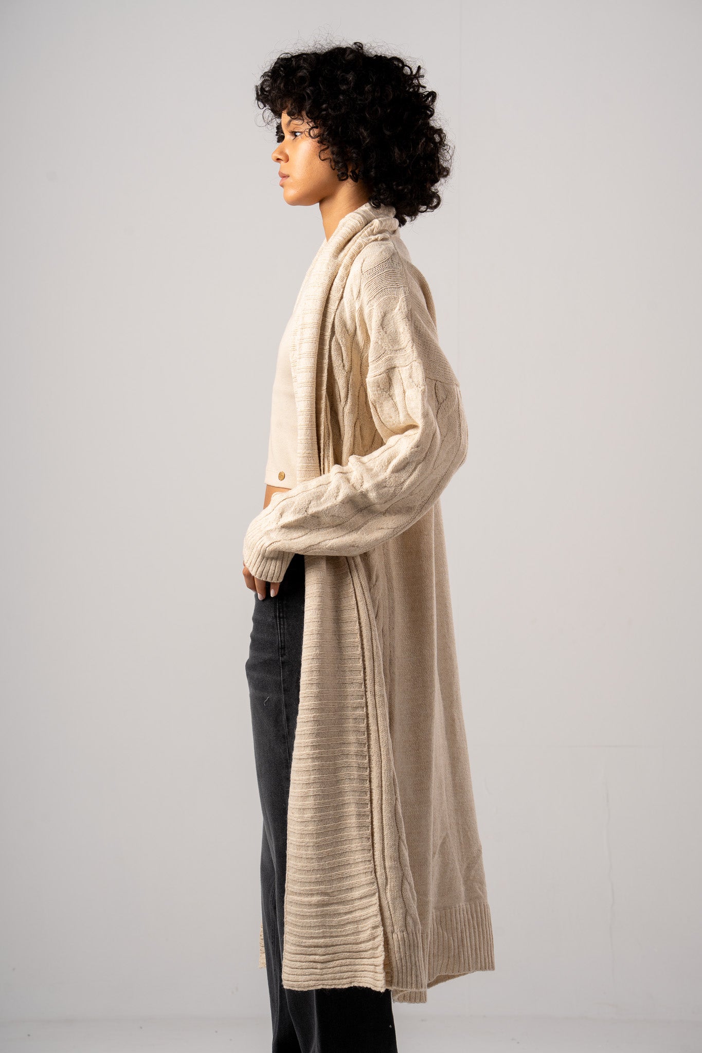 Cable Front Cardigan - Sale